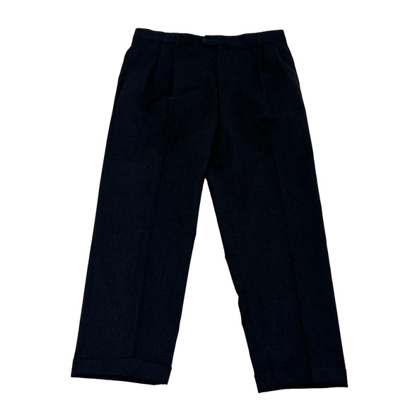 Joseph & Feiss Other - Joseph & Feiss Gold Mens 44 Gray Wool Dress Pants Pleated Front Cuffed Hem Comfy